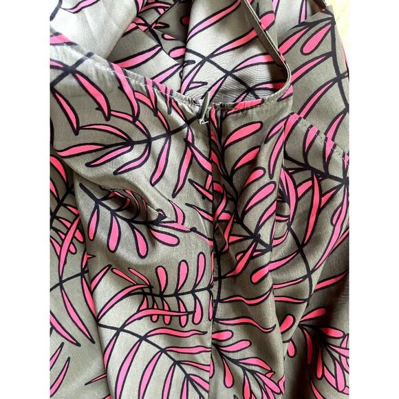 Nordstrom Halogen Palm Print Midi Dress L - Picture 7 of 16